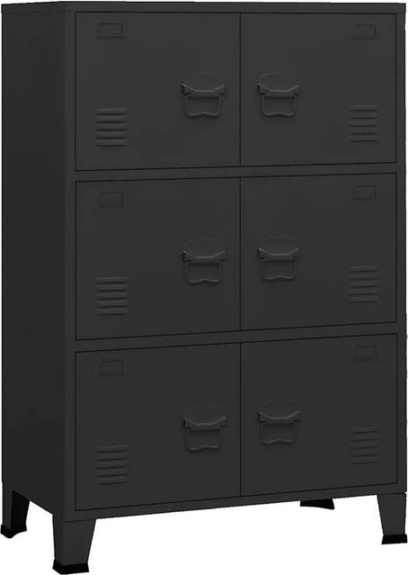 vidaXL Lagerschrank Industrial Style aus Metall in Schwarz Matt, B/T/H: 75 x 40 x 115 cm - Bild 1