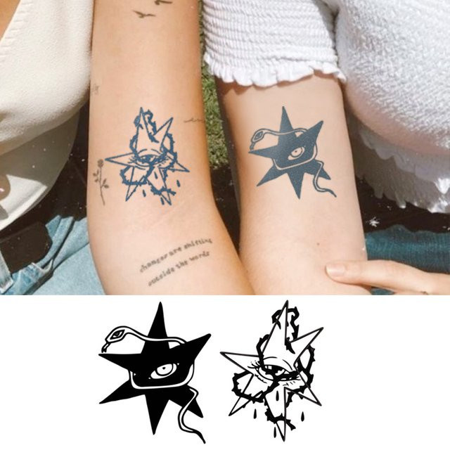 JKCODE TATTOO Kräuter-Tattoo-Aufkleber, Schwarz-Weiß, Unisex - Bild 1
