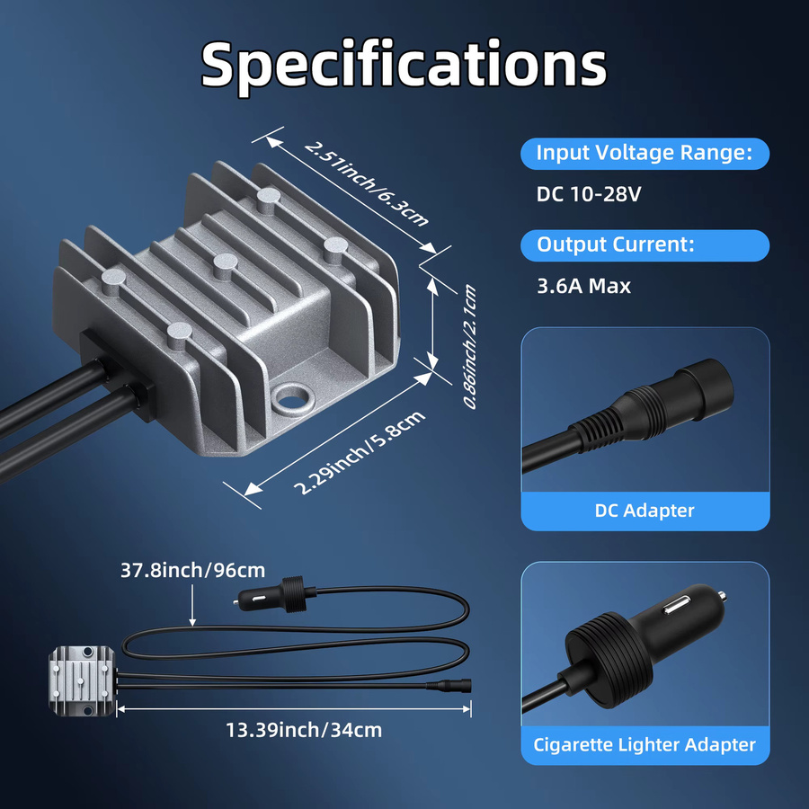 Starlink Mini-Kabel-Auto-Adapter mit Aufwärtswandler, 12 V Zigarettenanzünder-Stecker, 10–28 V auf 30 V, 3,5 A - Bild 2