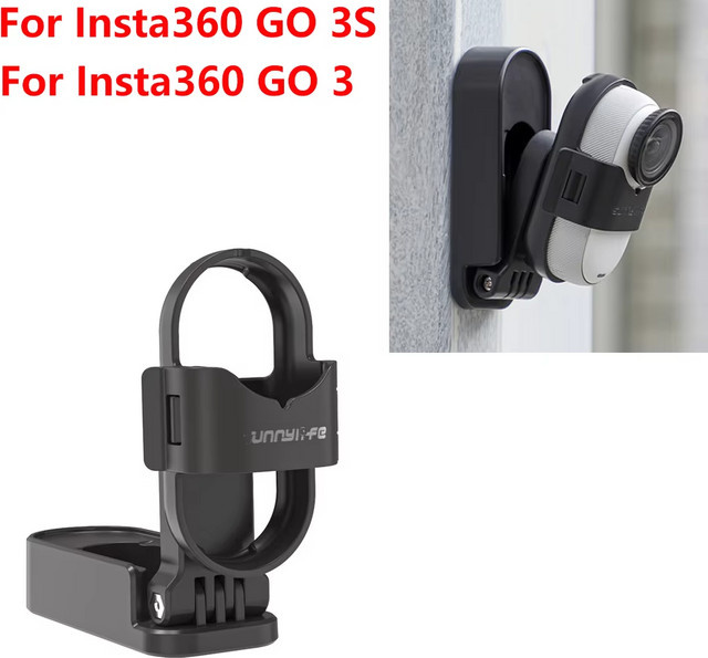 Insta360 Go 3S und Go3 Kamera Mount Adapter mit faltbarem Rahmen und Daumen-Verlängerung in Schwarz - Bild 1