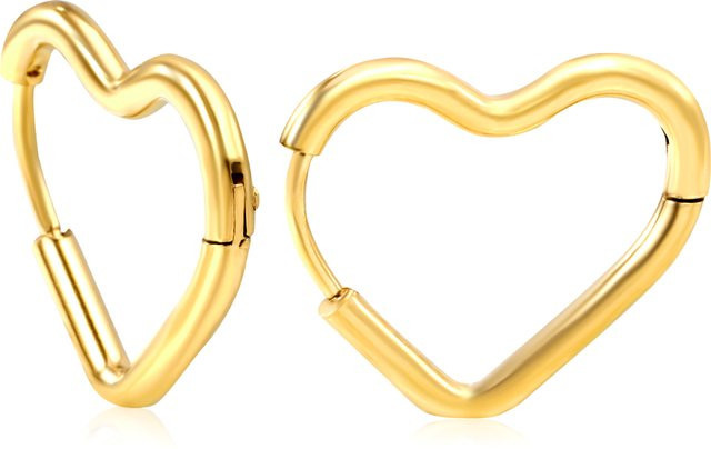 LUXUSTEEL Creolen Edelstahl, Gold, Unisex - Bild 1