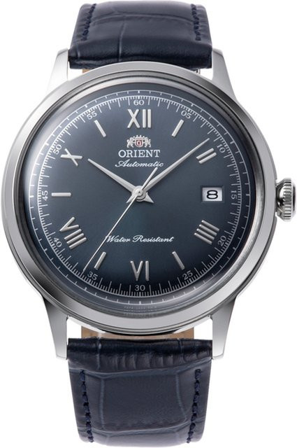 Orient Armbanduhr Classic Bambino, Automatik, Edelstahl, Blau, Leder, 40 mm, Herren - Bild 1