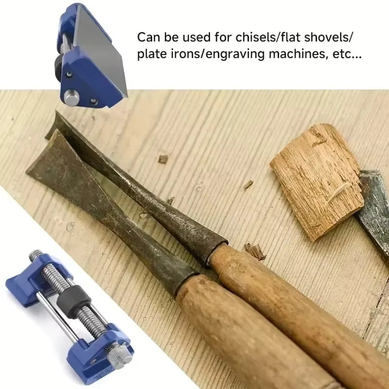 Honführung Meißelschärfvorrichtung für Meißel und Hobel mit verstellbarem Winkel und Schleifsteinhalter in Blau - Bild 2