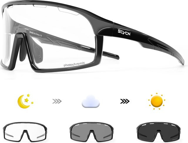 SCVCN Sportsonnenbrille, Photochrome, Vollrand, Unisex, Kunststoff - Bild 1