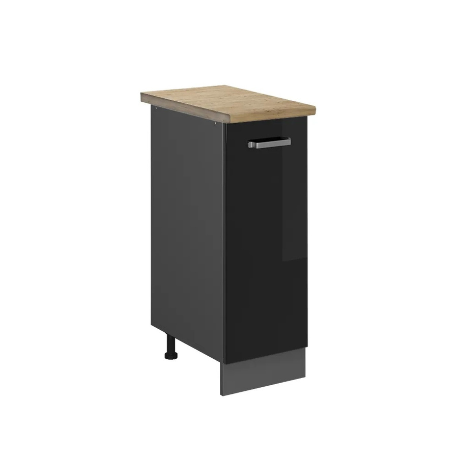 Vicco Apothekerschrank R-Line Schwarz Hochglanz Anthrazit Eiche B: 30 cm, H: 81,6 cm, T: 60 cm - Bild 2