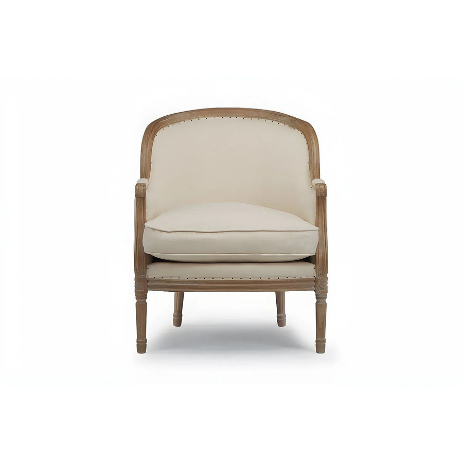 Vente-unique Sessel Alienor mit gerader Rückenlehne und Armlehnen in Beige, Höhe: 72 cm, Breite: 89,5 cm, Tiefe: 78 cm - Bild 2