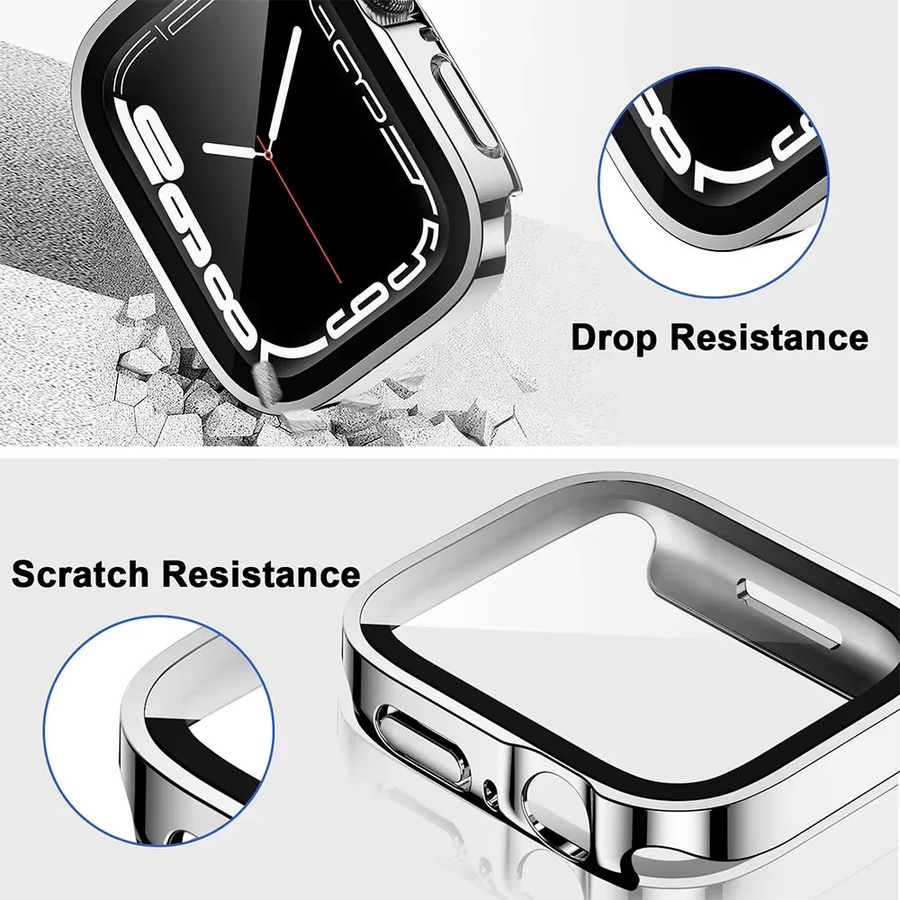 Kantenhüllen für Apple Watch, 2 Stück, wasserdicht, Stoßstangen-Displayschutzfolie - Bild 3
