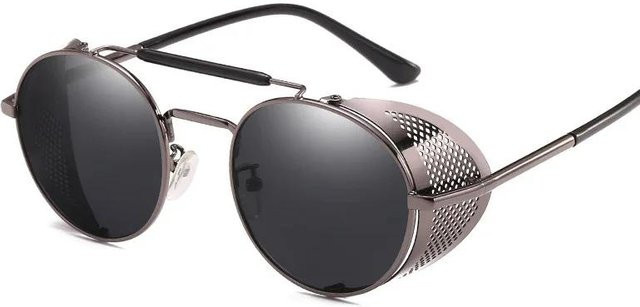 Yiran bag Sonnenbrille, Rund, Metall, Vollrand, Unisex, grau - Bild 1