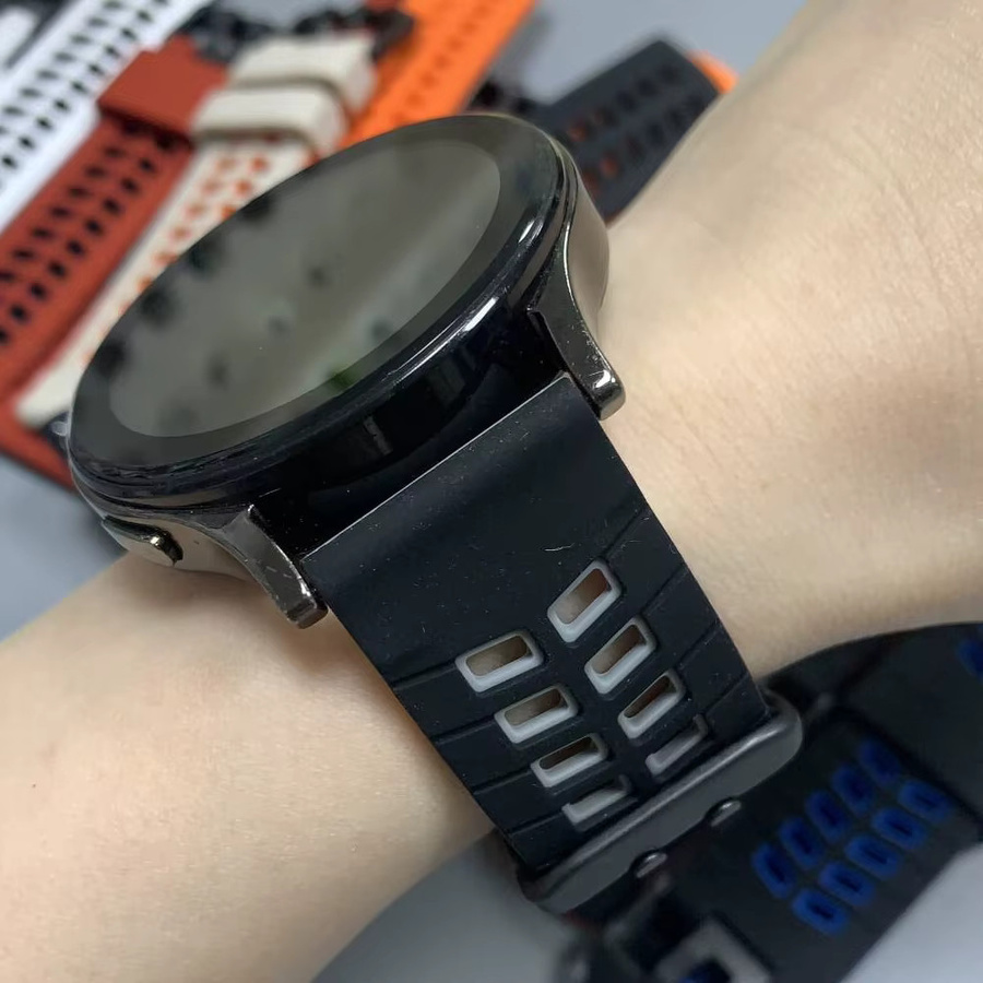 Uhrenarmband Silikon, 22 mm, Schwarz, Unisex - Bild 3