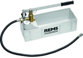REMS Push INOX Hand-Druckprüfpumpe aus Edelstahl mit Manometer, Farbe: Silber, max. Druck: 6 MPa/60 bar/870 psi - Bild 1