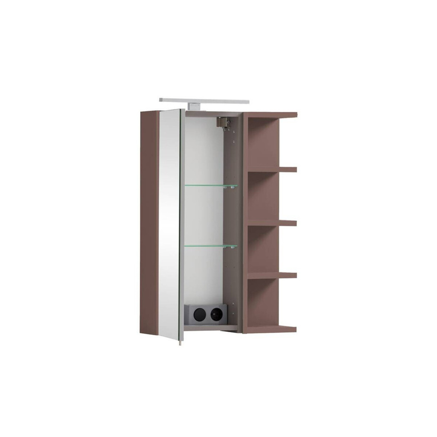 Schildmeyer LED-Spiegelschrank Piazza in Mauve-Braun mit integrierter Beleuchtung und Steckdose, B/H/T: 49,7 x 74,8 x 16 cm - Bild 2