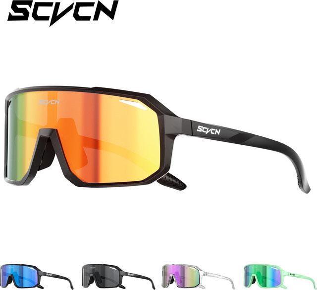 SCVCN Sportsonnenbrille, Unisex, Vollrand, Black, Kunststoff - Bild 1