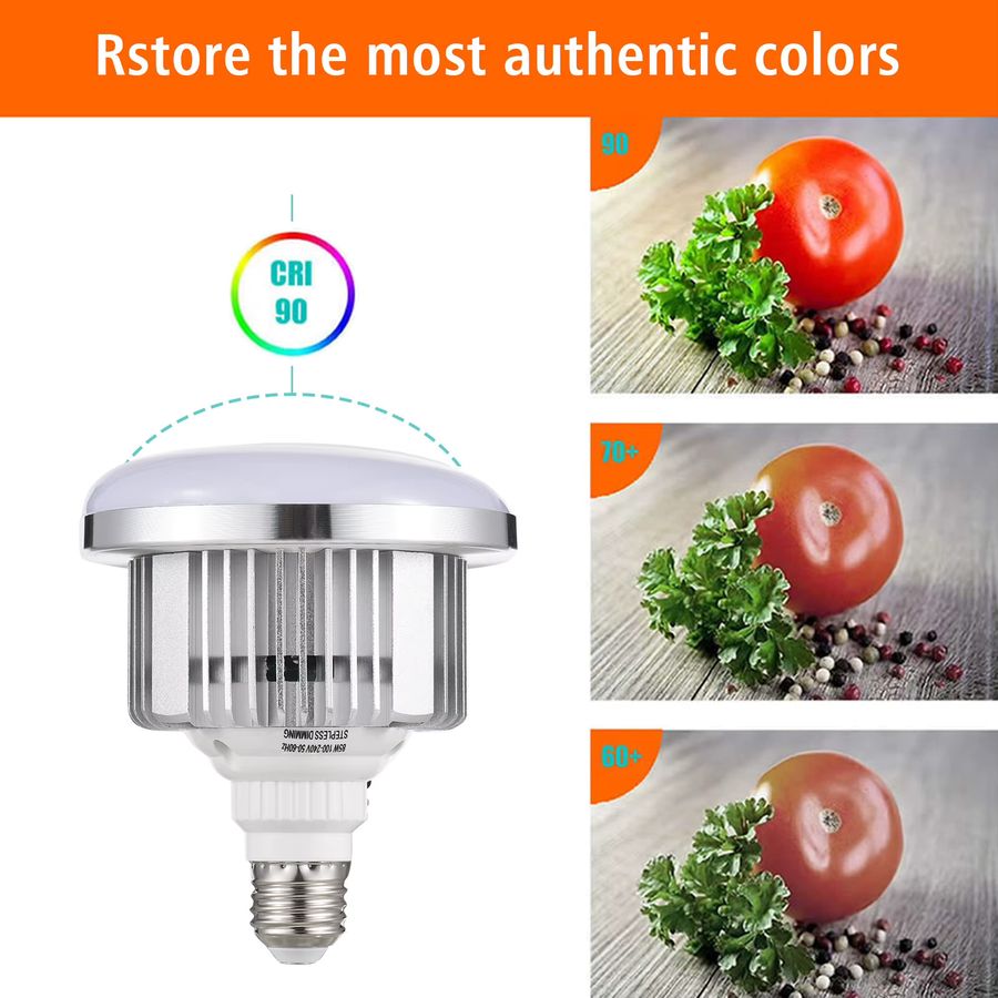 VBESTLIFE LED-Glühbirne mit E27-Halterung, 85 W, dimmbar, Farbtemperatur 3200 K-5500 K, inklusive Fernbedienung - Bild 2