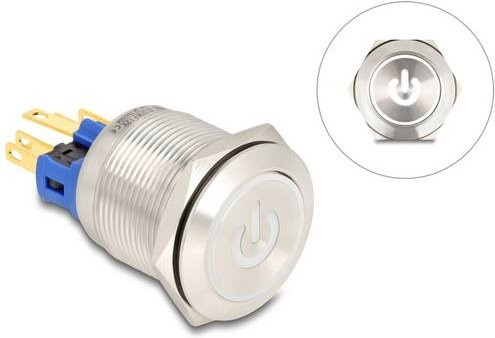 Delock 20986 Drucktaster 3A 1 x Ein/(Aus) tastend Weiß IP65 B: 45 mm, T: 30 mm - Bild 1