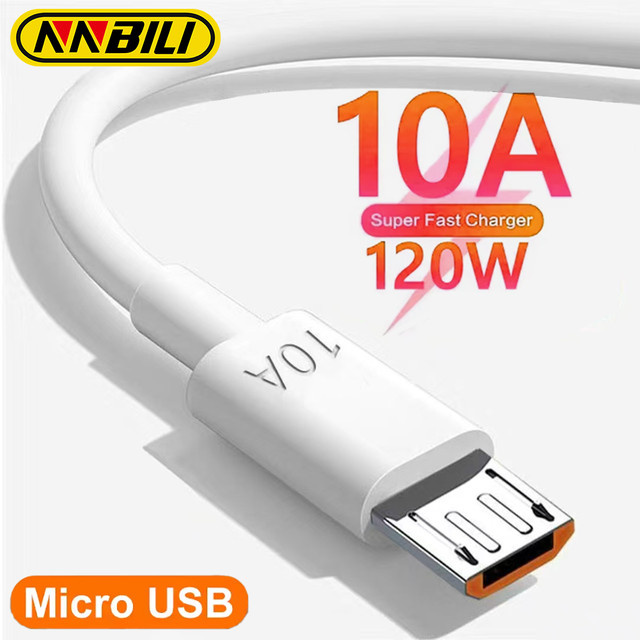 NNBILI Universal Micro USB Kabel für Android Smartphones und Geräte, Weiß, 10A Schnellladekabel und Datenkabel - Bild 1