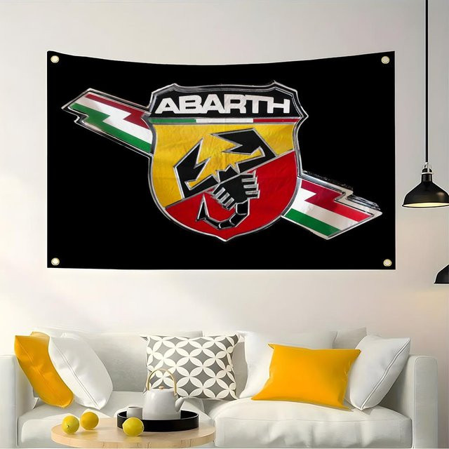 Dekorative Wandflagge von A-Abarth in Weiß und Multicolour mit abstraktem Tier-Motiv aus Textil, B/H: 50 x 70 cm - Bild 1