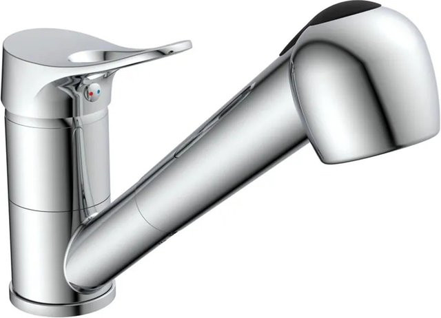 Eisl Spültischarmatur Verona mit herausziehbarer Geschirrbrause in Chrom, Einhebelmischbatterie, Silber, Höhe: 50,0 cm, Breite: 240,0 cm, Tiefe: 170,0 cm - Bild 1