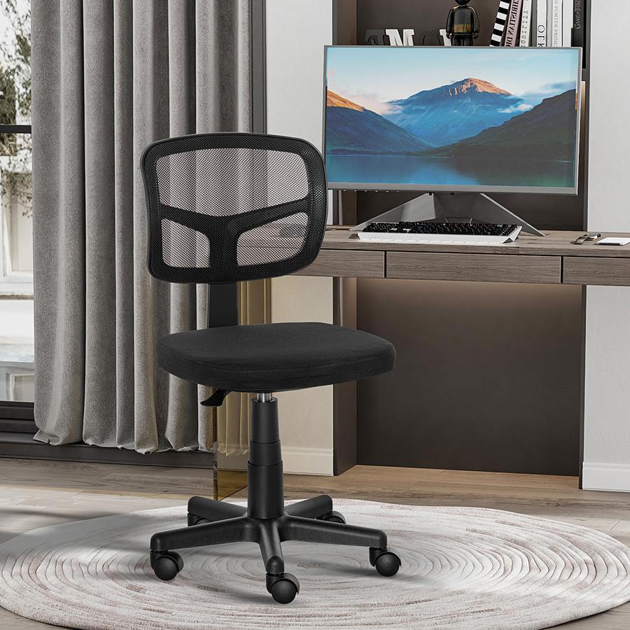 Vinsetto Ergonomischer Bürostuhl in Schwarz, Höhenverstellbarer Drehstuhl mit Polsterung für Home-Office und Büro - Bild 2