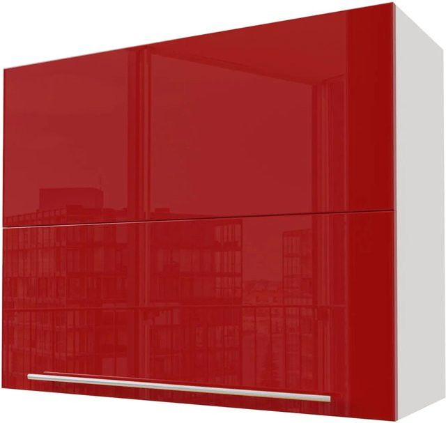 Feldmann-Wohnen Klapphängeschrank Brerra W8B/90-AV in Weiß und Karminrot Hochglanz, B/T/H: 90 x 32,5 x 72 cm - Bild 1