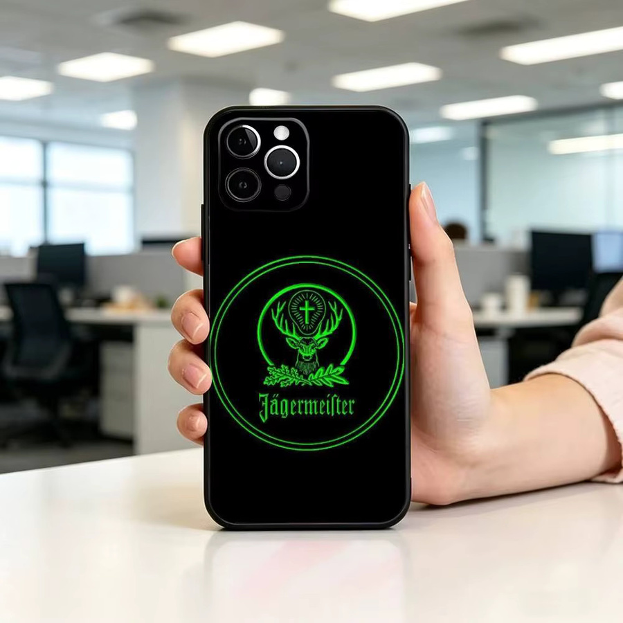 Jägermeister L-Logo Handyhülle in Schwarz für iPhone 11 bis iPhone 17 Modelle, weiche Schutzhülle - Bild 2
