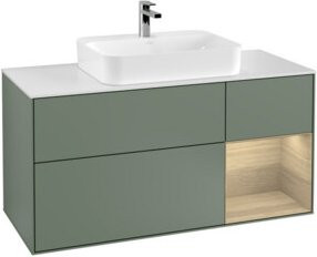 V&B Finion Waschtischunterschrank in Eiche mit lackierter Oberfläche und LED-Beleuchtung, Breite: 120 cm - Bild 1