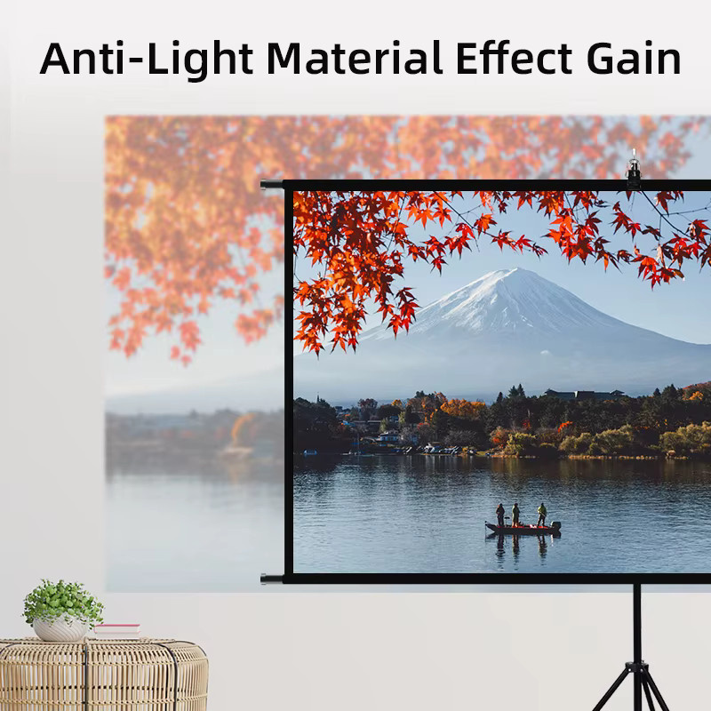 Veidadz Projektionswand mit Ständer aus Metall in Grau, Anti-Licht Leinwand für Heimkino und Außenbereich - Bild 2