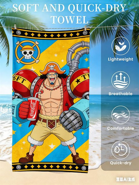One Piece Monkey D. Luffy Strandtuch Limited Edition, Mehrfarbig, Breite: 95 cm, Höhe: 135 cm - Bild 1