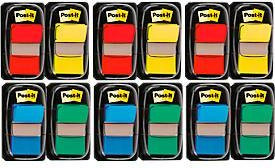 Post-it Index Haftstreifen Standard, farbig, B 25,4 mm x T 43,2 mm, 12 Spender mit je 50 Haftstreifen - Bild 1