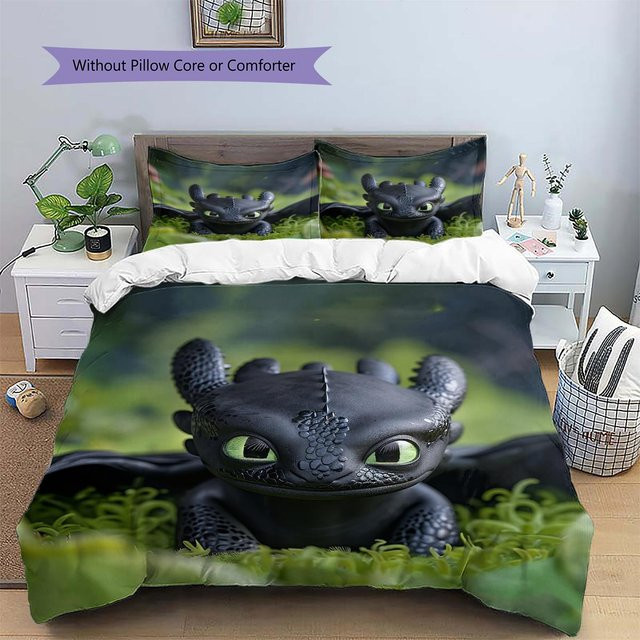 Bettwäscheset mit Zahnos Motiv in Multicolour, bestehend aus 1 x Bettbezug und 2 x Kissenbezügen, B/H: 140 x 200 cm - Bild 1