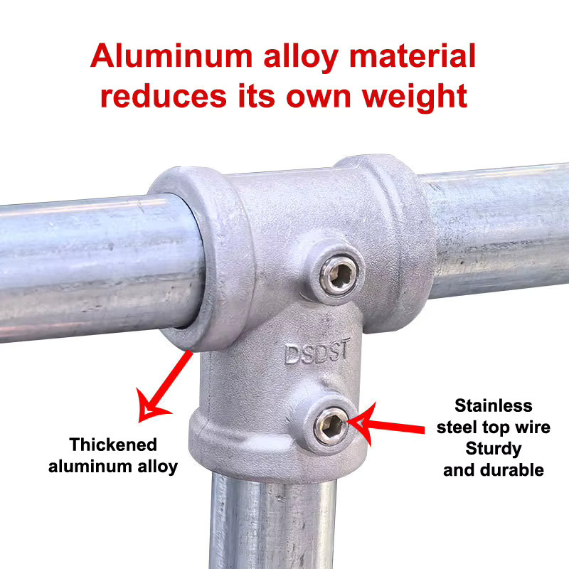 ESHYLALA 3D-Fitting-Verbindungsverschluss aus Aluminiumlegierung in Silber für Stahlrohr-Regale, flach, 20/25 mm - Bild 2