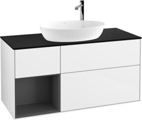 V&B Waschtischunterschrank Finion mit Wandbeleuchtung, Farbe: Weiß lackiert, B/T/H: 120 x 50,1 x 60,3 cm - Bild 1