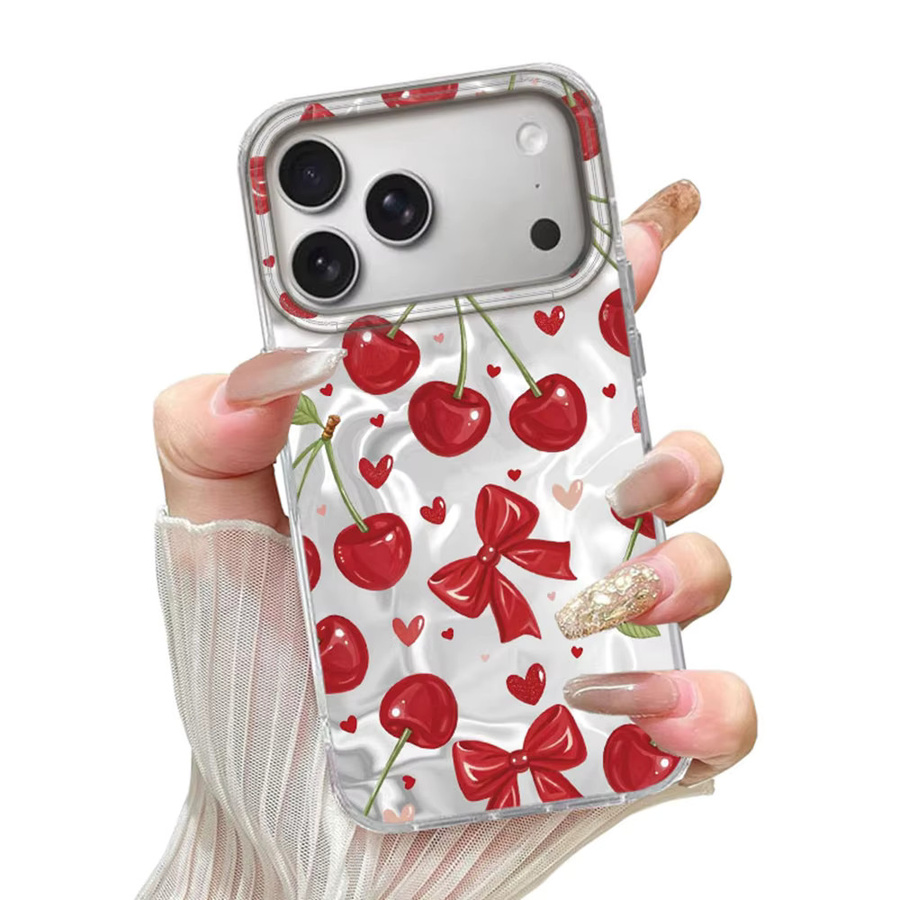 FunYudas Handyhülle mit Kirsch-Schleifen-Muster für iPhone, stoßfeste TPU Hülle in Multicolour - Bild 2