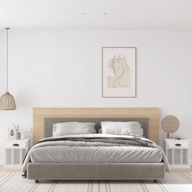 Vidaxl Nachttische 2er Set Weiß aus Holzwerkstoff im klassischen und minimalistischen Design B/T/H: 43 x 36 x 50 cm - Bild 1