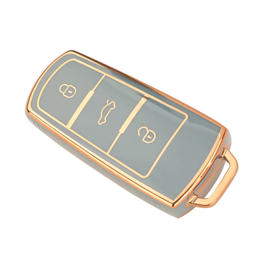 Jingyuqin Weiche TPU Auto-Schlüsselhülle für Volkswagen VW Passat B6 3C B7 Magotan CC, Farbe: Weiß - Bild 3