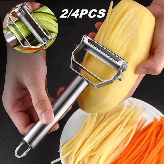 Kitchya Multifunktions-Gemüseschäler und Melonenhobel aus Edelstahl in Silber - Bild 1