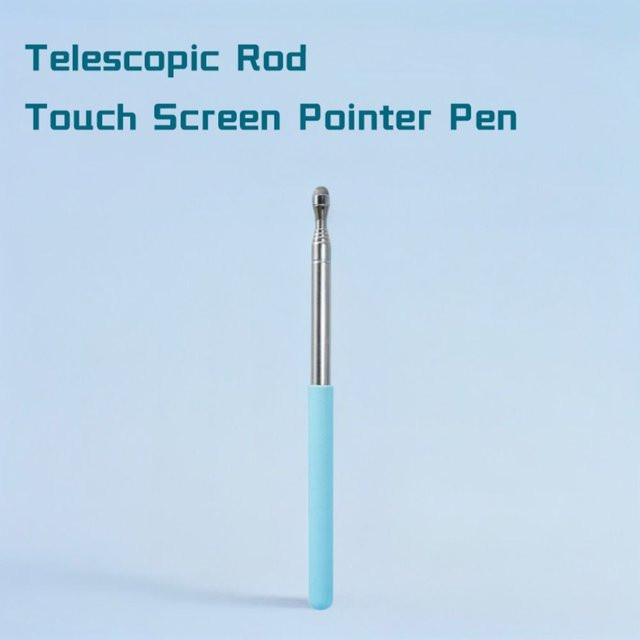 Professioneller Teleskopstab aus Edelstahl als Lehrzeiger und Touchscreen-Stift in Blau, Länge: 6,8 cm - Bild 1