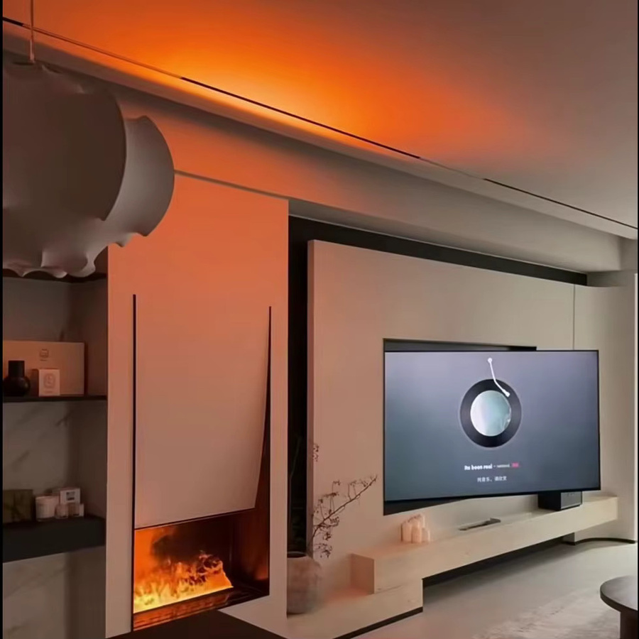 WOFAID Smart Home 3D-Elektrokamin mit Wasserdampf-Luftbefeuchter, LED-Dekorflamme und Knister-Soundeffekt aus Metall - Bild 4