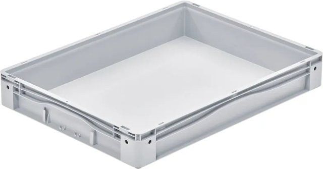 PROREGAL Euro-Norm Großbehälter mit glattem Boden, Grau, H x B x T: 12 x 60 x 80 cm, 49 Liter - Bild 1