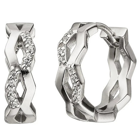 Colfem Creolen 925 Sterling Silber, 20 Zirkonia, Damen - Bild 1