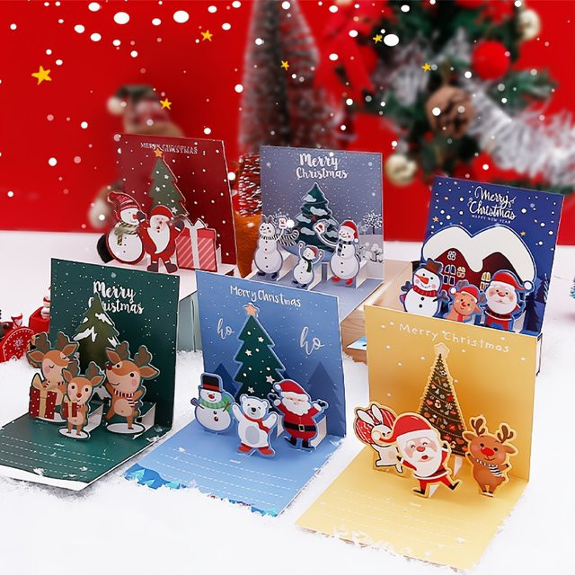 12er Set Weihnachtskarten mit Umschlägen und Aufklebern für festliche Urlaubskarten und Geschenkkarten - Bild 1