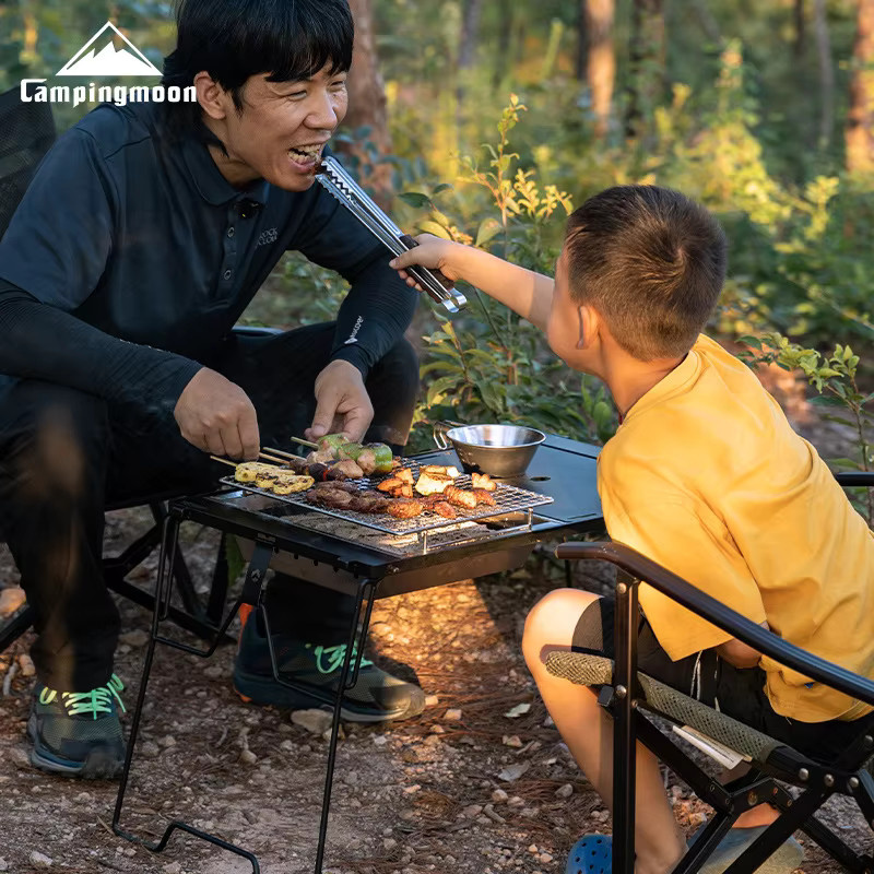 CAMPINGMOON UG-1 IGT Carbongrill Camping Tisch Erweiterung mit winddichtem doppelschichtigem isoliertem Brennholzofen - Bild 3