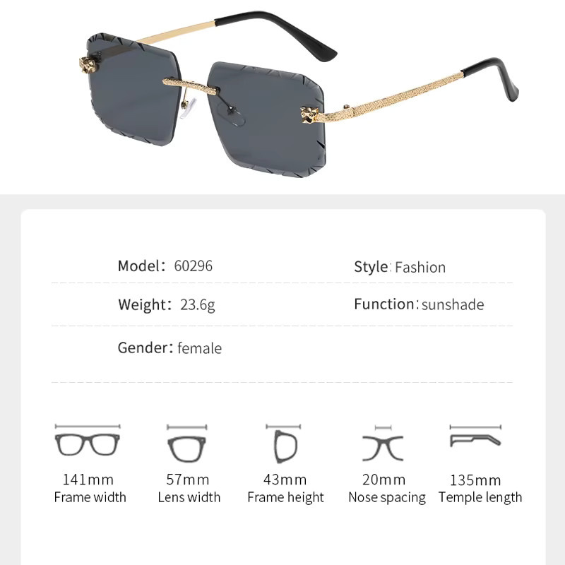 Gepard Sonnenbrille, randlos, quadratisch, Metall, Unisex - Bild 2