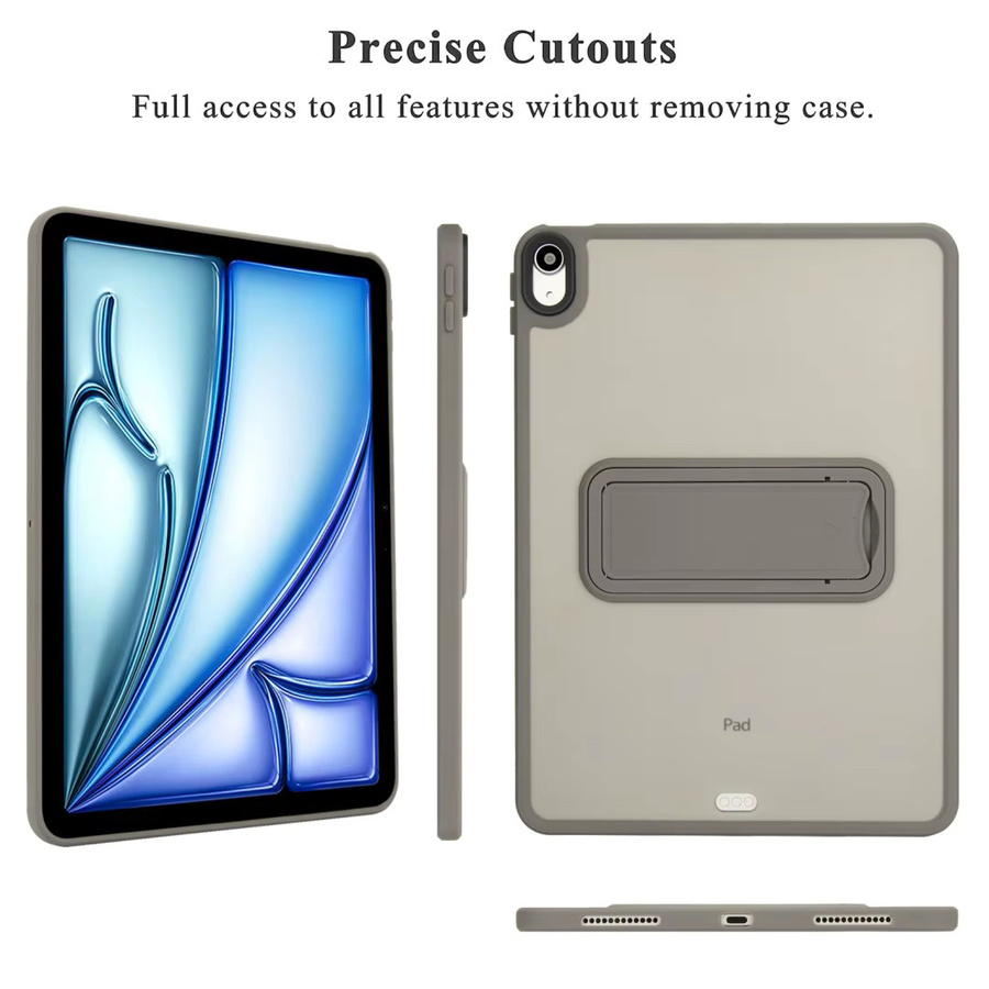 Transparente, mattierte Standhülle für Apple iPad Air 13 (2024/2025) mit rutschfester Rückseite in Grau - Bild 4