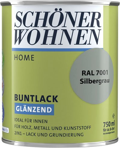 Schöner Wohnen Buntlack für Holz, Silbergrau, glänzend, 0,75 l - Bild 1