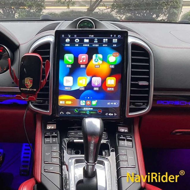 OTOJETA Android Carplay Radio für Porsche Cayenne 2010 bis 2018, 2DIN Multimedia Video Player mit GPS, Schwarz - Bild 1