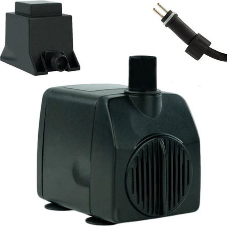 Kerry Electronics Teichpumpe 12 V, leise Wasserpumpe für Aquarium und Springbrunnen, 750 l/h, 10 W, 1,4 m Kabel, Schwarz