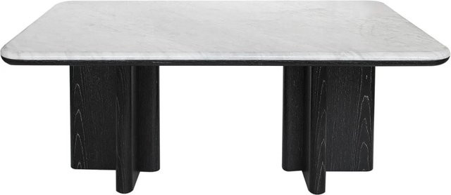 Couchtisch Zaneska von Vente-unique in Schwarz und Weiß mit Marmor-Optik und Eschenfurnier, B: 100 cm, T: 60 cm, H: 40 cm - Bild 1