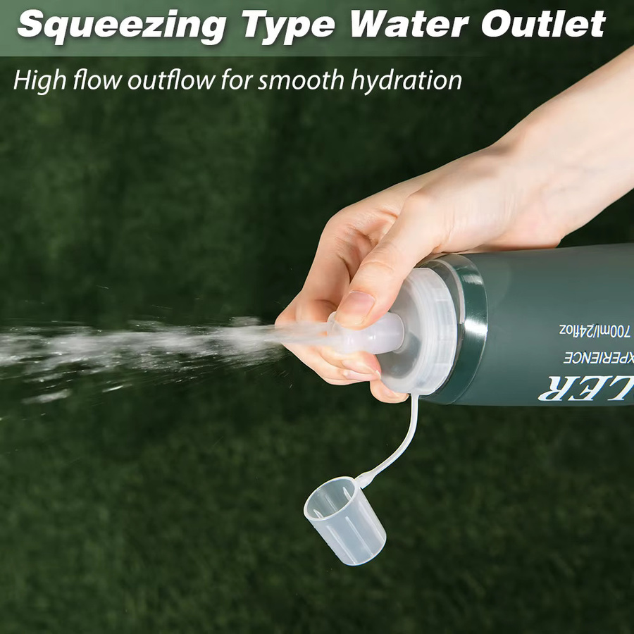 Faltbare Silikon-Wasserflasche von NEWBOLER in Grün für Outdoor, Camping und Reisen - Bild 4