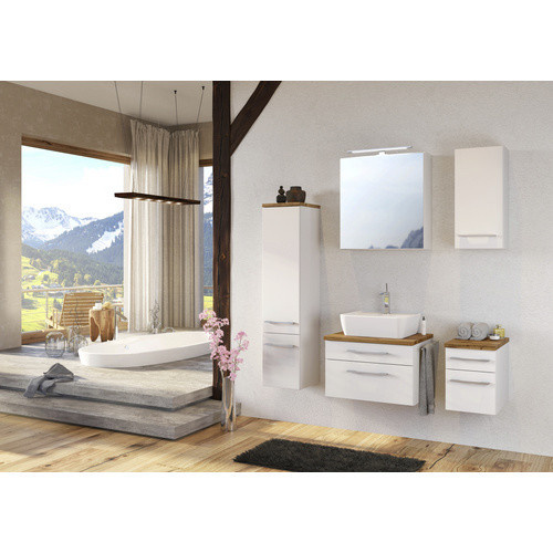 HELD MÖBEL Unterbecken-Set Davos in Weiss mit LED-Beleuchtung und internen Schubladen, B/H/T: 60 x 200 x 47 cm - Bild 2