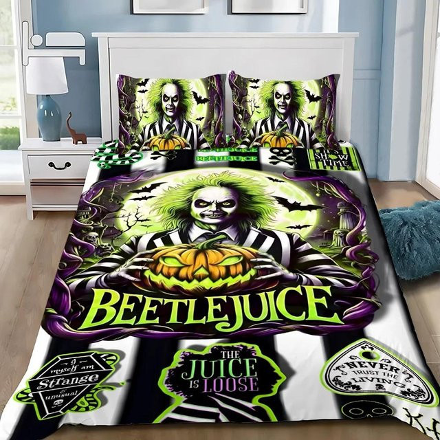 Bettwäscheset Beetlejuice von Lodestar mit Bettbezug und Kissenbezug in Grau, Material Mikrofaser Polyester, B/H: 70 x 130 cm - Bild 1